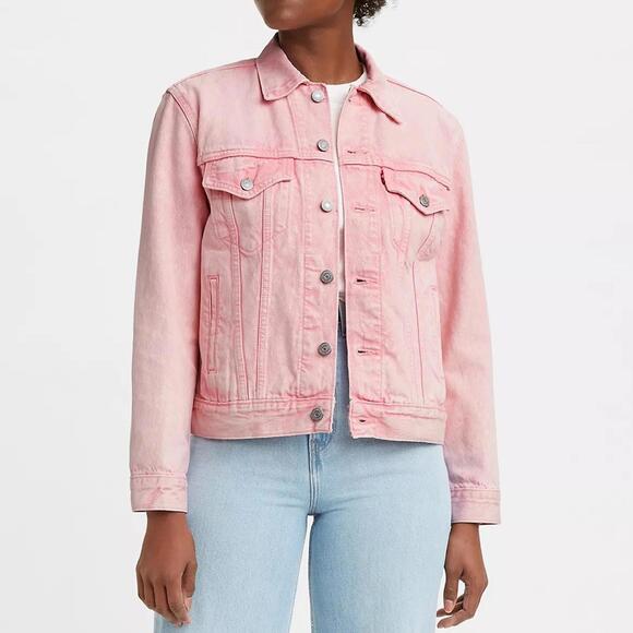 Levi's Jackets & Blazers - Levi's Bubblegum Pink Ex-Boyfriend Trucker Denim Jean Jacket- Size XS
